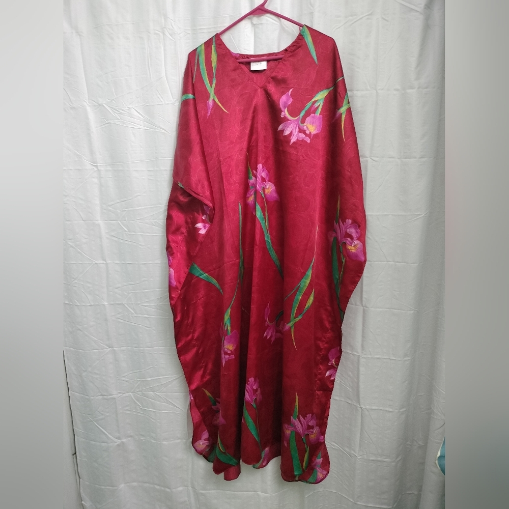 Gold Coast Red Floral Kaftan Dress